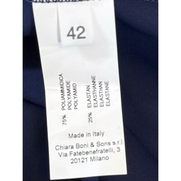 Chiara Boni La Petite Robe Norc Cocoon Collar Trumpet Gown Blue Notte Sz 6 - Picture 11 of 12